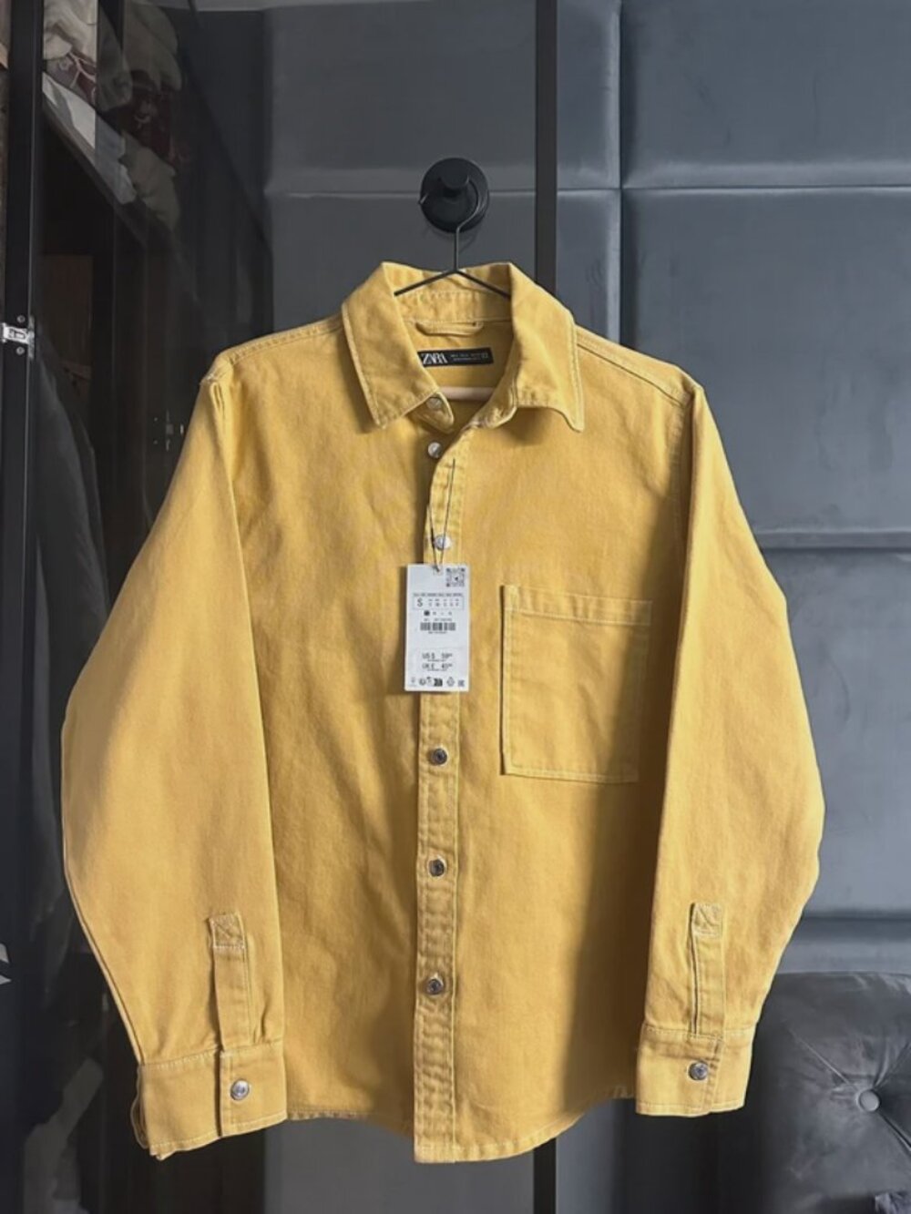 Zara yellow cotton overshirt jacket size S